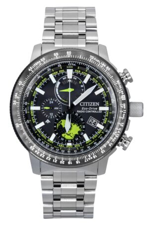 Citizen Promaster Geo Trekker Stainless Steel Black Dial Eco-Drive BY3006-53E 200M Men's Pilot Watch
