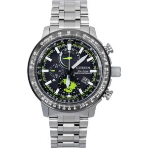 Citizen Promaster Geo Trekker Stainless Steel Black Dial Eco-Drive BY3006-53E 200M Men's Pilot Watch