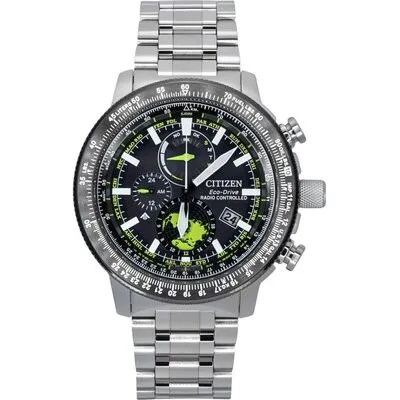 Citizen Promaster Geo Trekker Stainless Steel Black Dial Eco-Drive BY3006-53E 200M Men's Pilot Watch