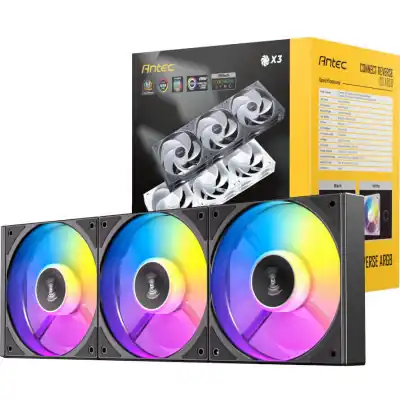 Antec Connect 120 Reverse ARGB PWM Fan 3 Pack - Black