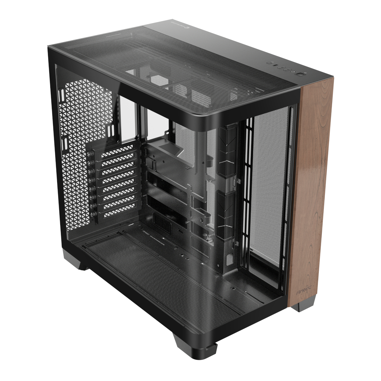 Antec C8 Curved Wood E-ATX | ATX | Micro-ATX | ITX Dual Chamber Gaming Chassis - Black 5 Antec C8 Curved Wood E-ATX | ATX | Micro-ATX | ITX Dual Chamber Gaming Chassis - Black - Image 5