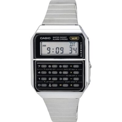 Casio Vintage Digital Calculator Stainless Steel Quartz Ca-500we-1a Men's Watch