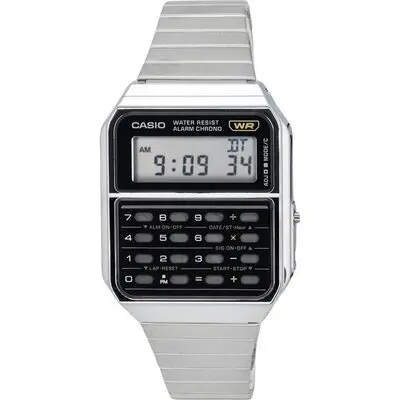 Casio Vintage Digital Calculator Stainless Steel Quartz CA-500WE-1A Men's Watch