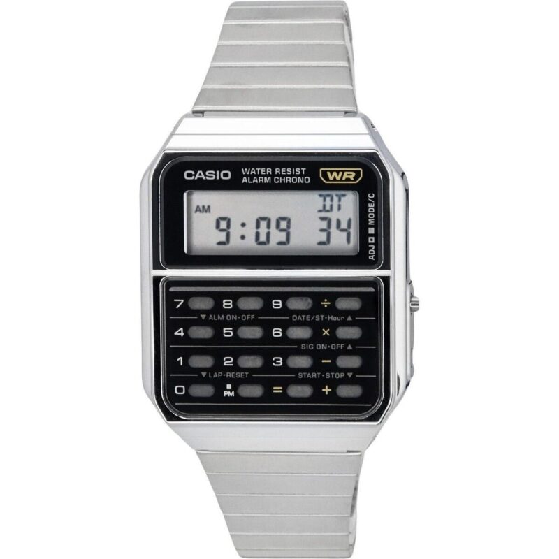 Casio Vintage Digital Calculator Stainless Steel Quartz Ca-500we-1a Men's Watch