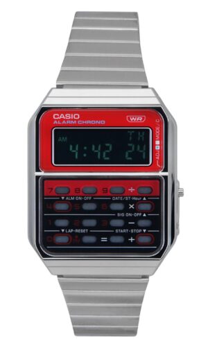 Casio Vintage Heritage Colors Digital Stainless Steel Quartz CA-500WE-4B Unisex Calculator Watch