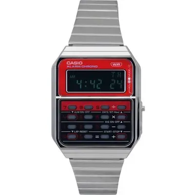 Casio Vintage Heritage Colors Digital Stainless Steel Quartz CA-500WE-4B Unisex Calculator Watch