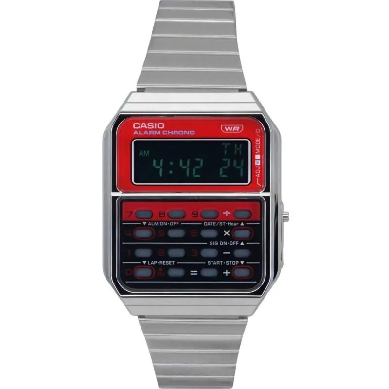 Casio Vintage Heritage Colors Digital Stainless Steel Quartz CA-500WE-4B Unisex Calculator Watch