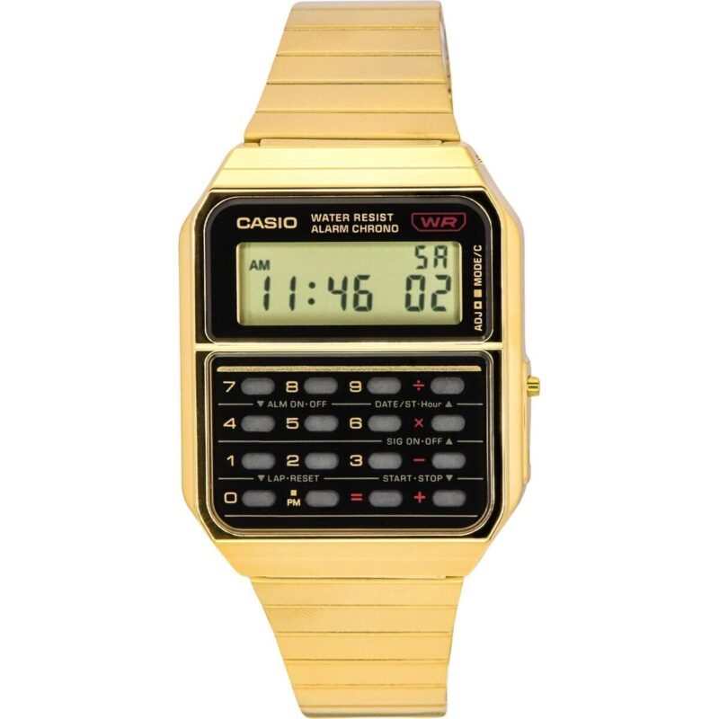 Casio Vintage Digital Calculator Gold Tone Stainless Steel Quartz CA-500WEG-1A Men's Watch Casio Vintage Digital Calculator Gold Tone Stainless Steel Quartz CA-500WEG-1A Men's Watch