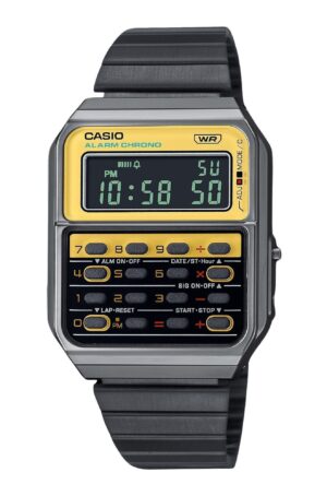 Casio Vintage Heritage Colors Digital Stainless Steel Quartz CA-500WEGG-9B Unisex Calculator Watch
