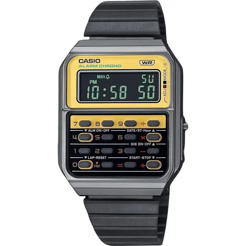 Casio Vintage Heritage Colors Digital Stainless Steel Quartz CA-500WEGG-9B Unisex Calculator Watch