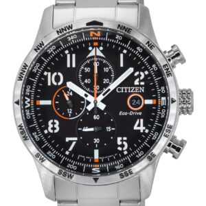 Citizen Eco-Drive Chronograph Stainless Steel Black Dial CA0790-83E 100M Men's Watch
