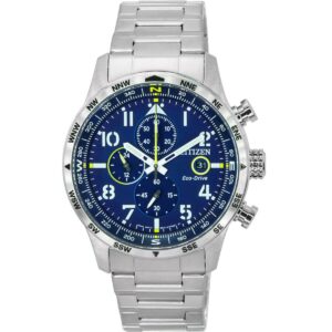 Citizen Pilot Stainless Steel Blue Dial Chronograph Eco-Drive CA0790-83L 100M Men's Watch