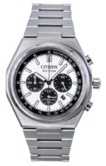 Citizen Zenshin Chronograph Super Titanium Silver Dial Eco-Drive CA4610-85A 100M Men's Watch