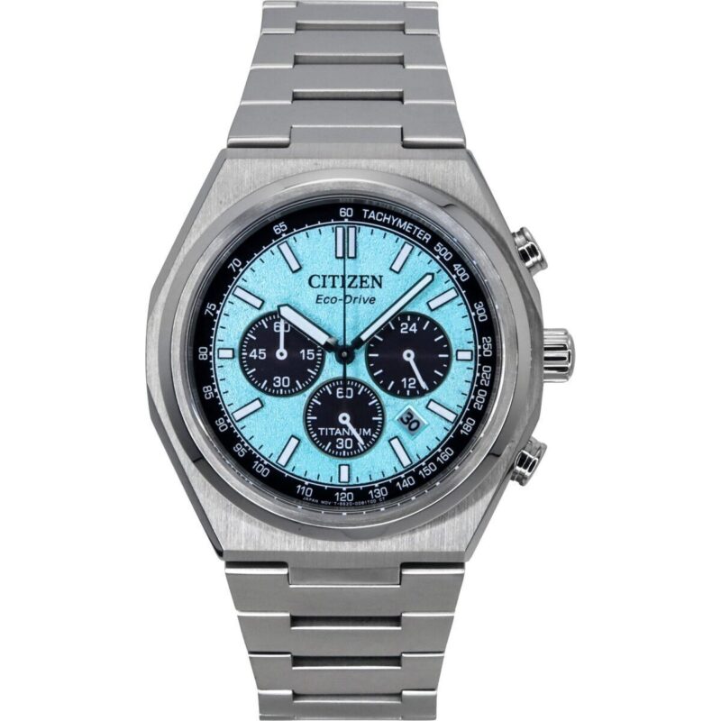 Citizen Zenshin Chronograph Super Titanium Ice Blue Dial Eco-Drive CA4610-85M 100M Men's Watch Citizen Zenshin Chronograph Super Titanium Ice Blue Dial Eco-Drive CA4610-85M 100M Men's Watch