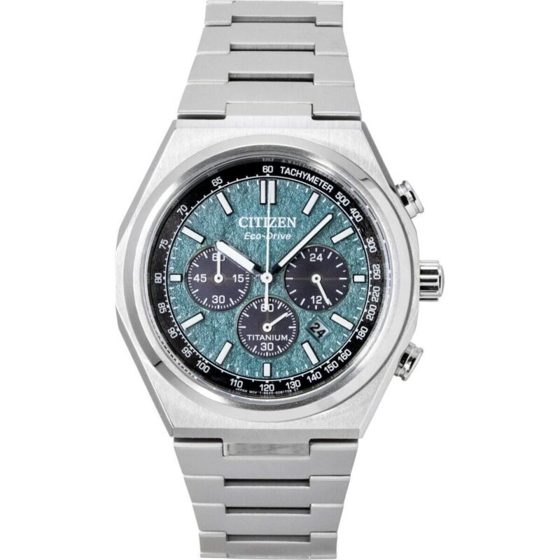 Citizen Zenshin Super Titanium Chronograph Green Dial Eco-Drive CA4610-85X 100M Men's Watch