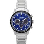 Citizen Eco-Drive Chronograph Stainless Steel Blue Dial CA4624-56L 100M Men's Watch