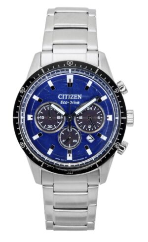 Citizen Eco-Drive Chronograph Stainless Steel Blue Dial CA4624-56L 100M Men's Watch