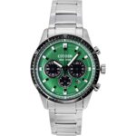Citizen Eco-Drive Chronograph Stainless Steel Green Dial CA4624-56X 100M Men's Watch