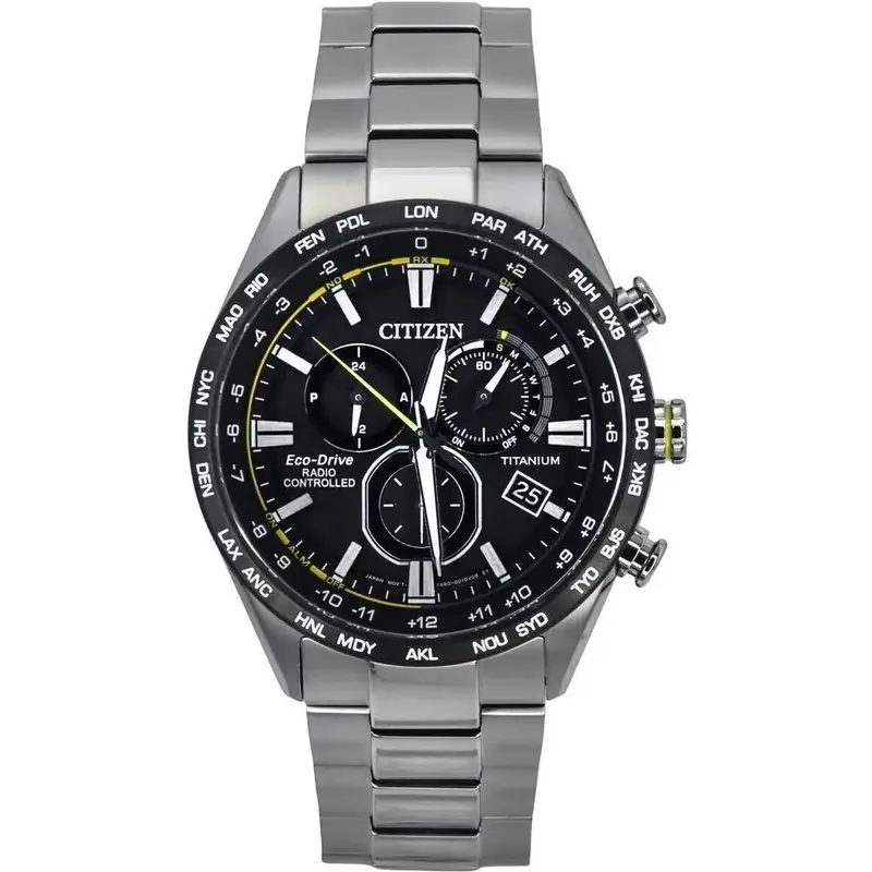 Citizen Radio Controlled Chronograph Super Titanium Black Dial Eco-Drive CB5947-80E 100M Men's Watch Citizen Radio Controlled Chronograph Super Titanium Black Dial Eco-Drive CB5947-80E 100M Men's Watch