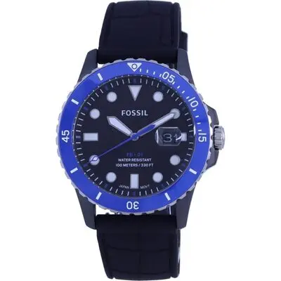 Fossil FB-01 Black Dial Silicone Strap Quartz CE5023 100M Men's Watch