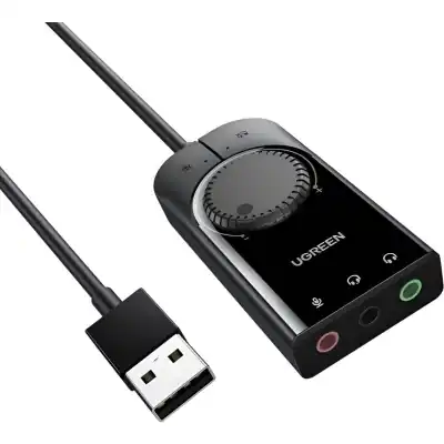 UGREEN CM129-40964 USB-A to 3.5mm External Stereo Sound Adapter - Black
