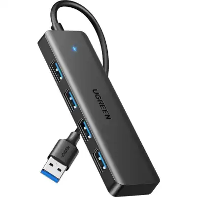 UGREEN 4-in-1 USB 3.0 Hub - High-Speed 5Gbps Data Transfer - Grey