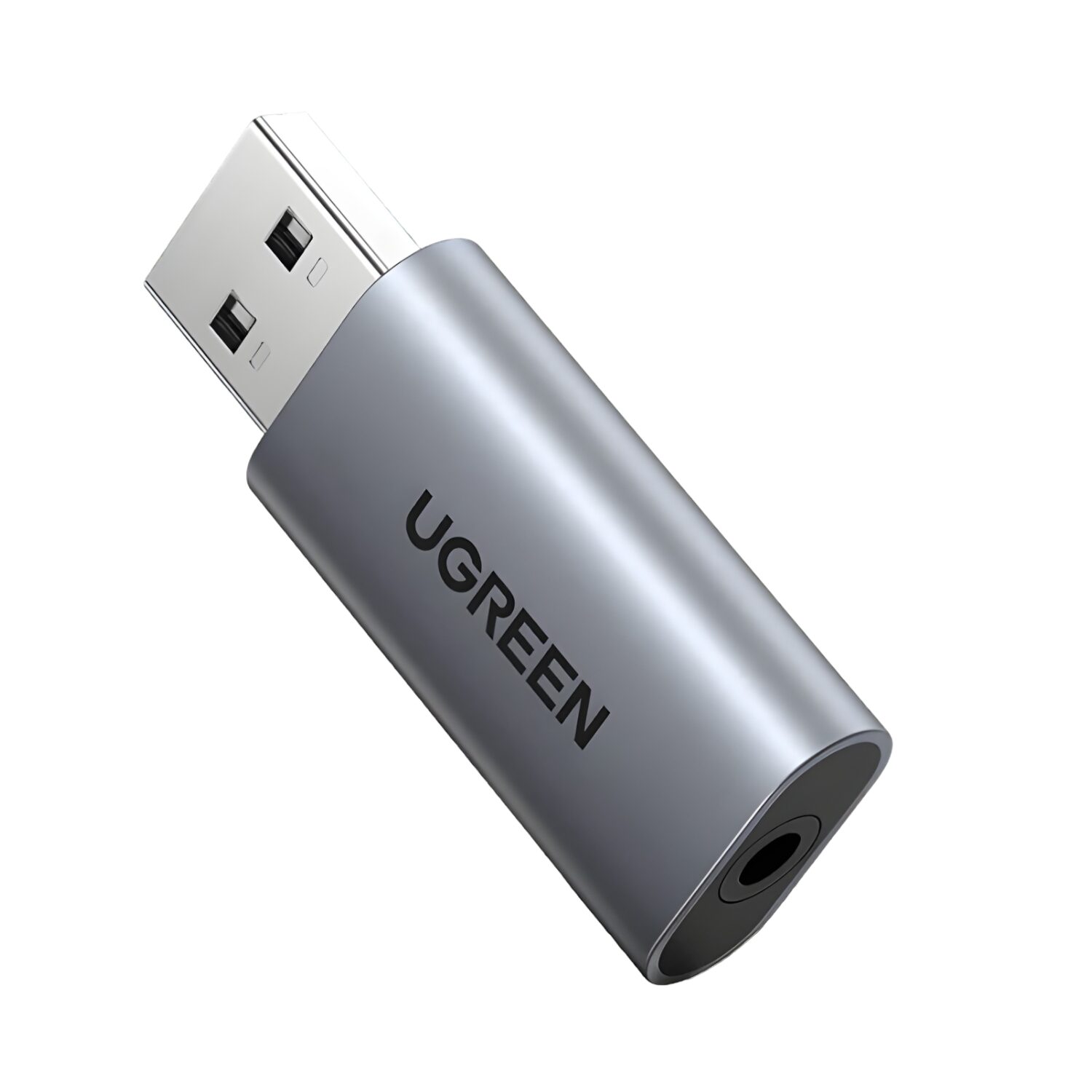 UGREEN CM383-80864 USB-A to 3.5mm Audio Jack External Sound Adapter - Silver 1 UGREEN CM383-80864 USB-A to 3.5mm Audio Jack External Sound Adapter - Silver