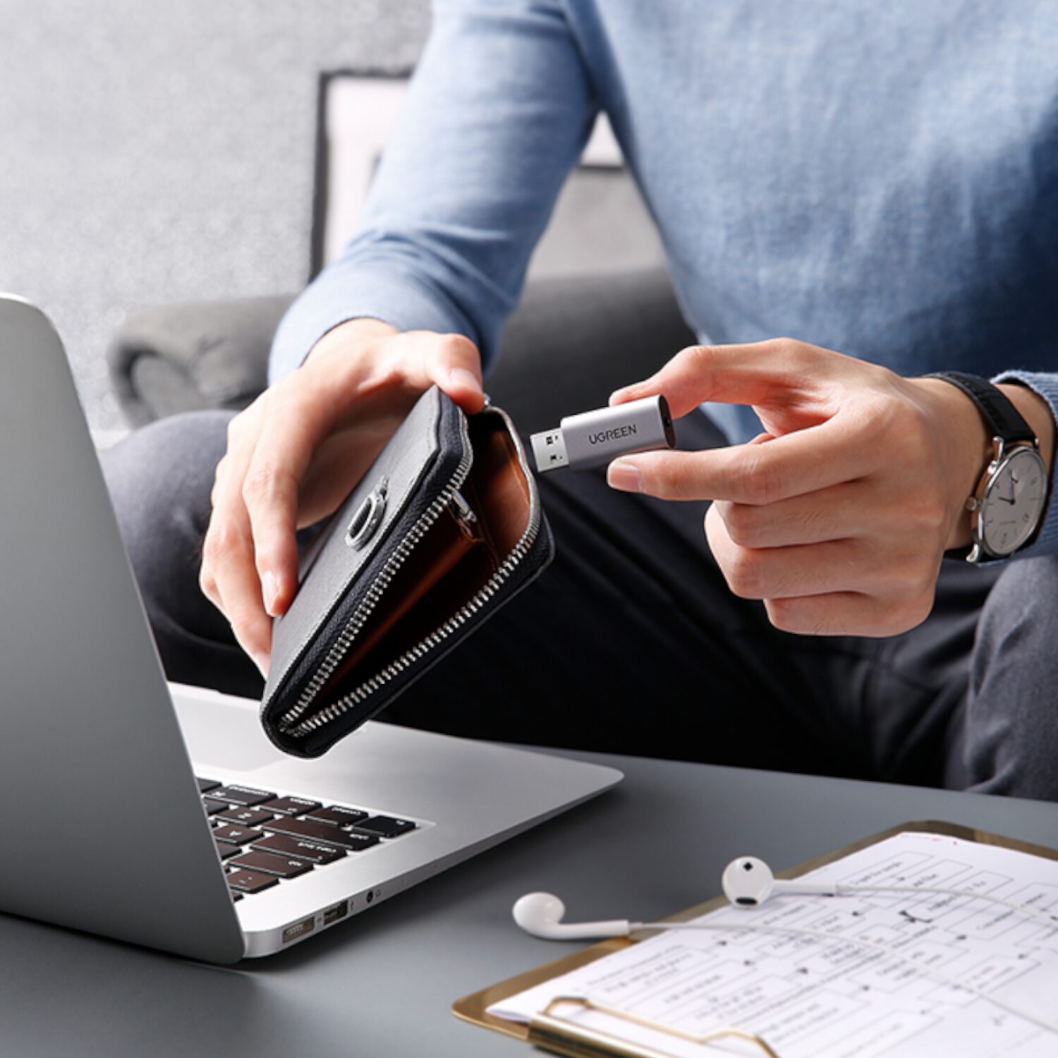 UGREEN CM383-80864 USB-A to 3.5mm Audio Jack External Sound Adapter - Silver 5 UGREEN CM383-80864 USB-A to 3.5mm Audio Jack External Sound Adapter - Silver - Image 5