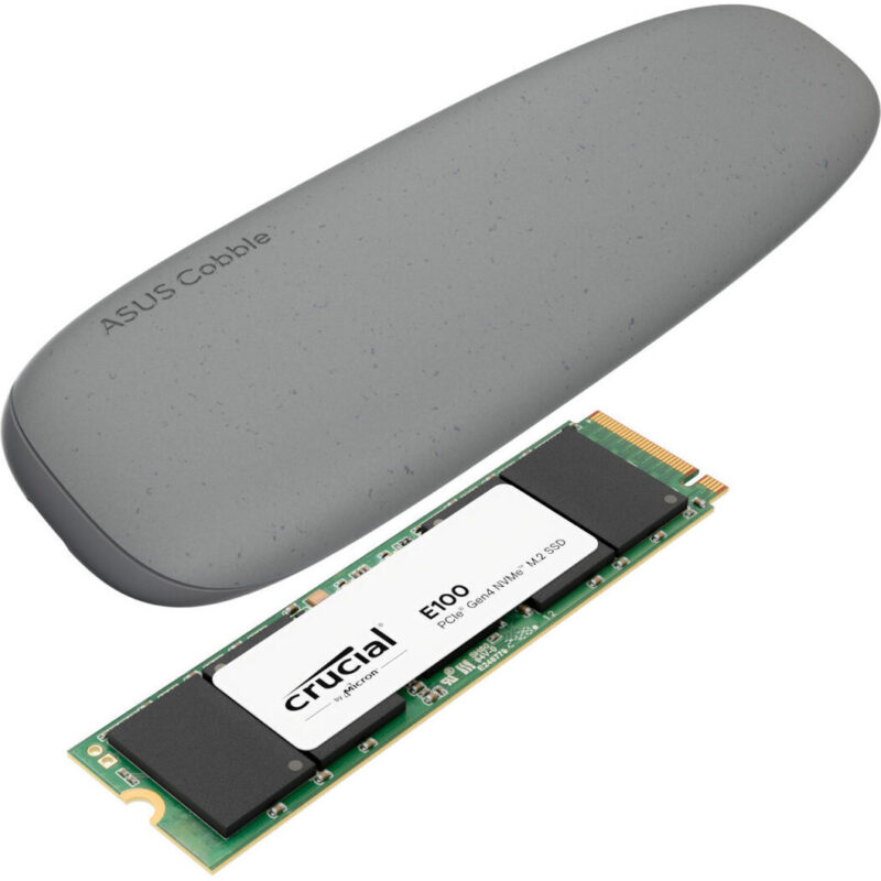 Asus Cobble M.2 SSD Type-C Enclosure and Crucial E100 2TB NVMe Bundle - Grey