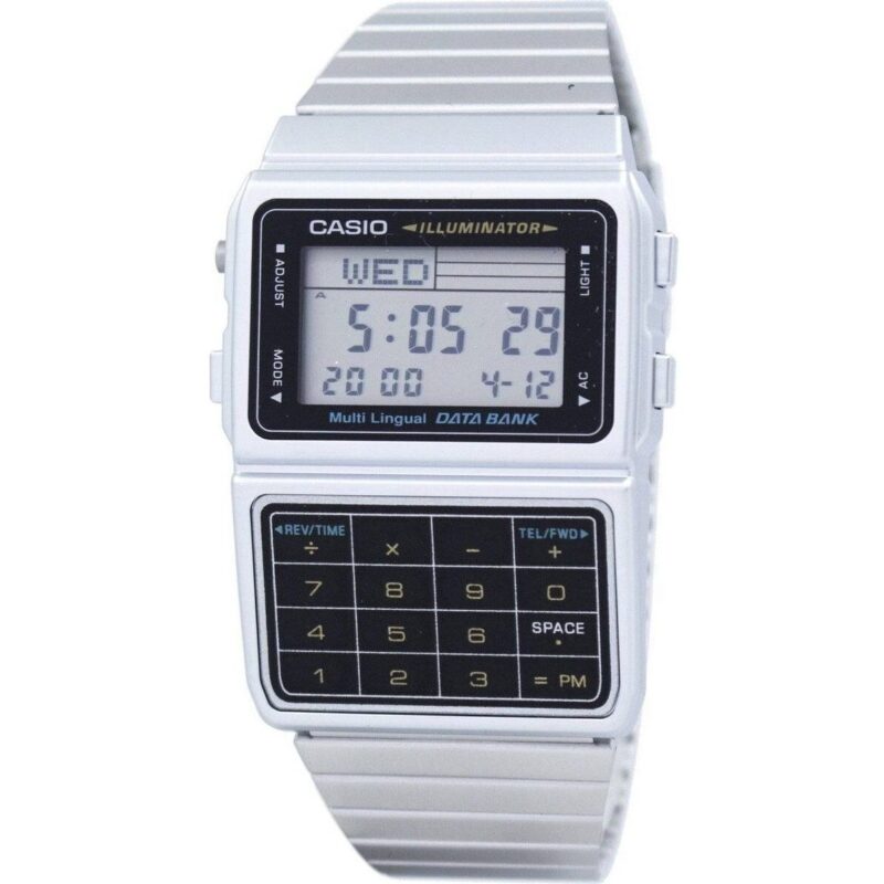 Casio Digital Stainless Steel Data Bank Multi-lingual Dbc-611-1df Dbc611-1df Men's Watch