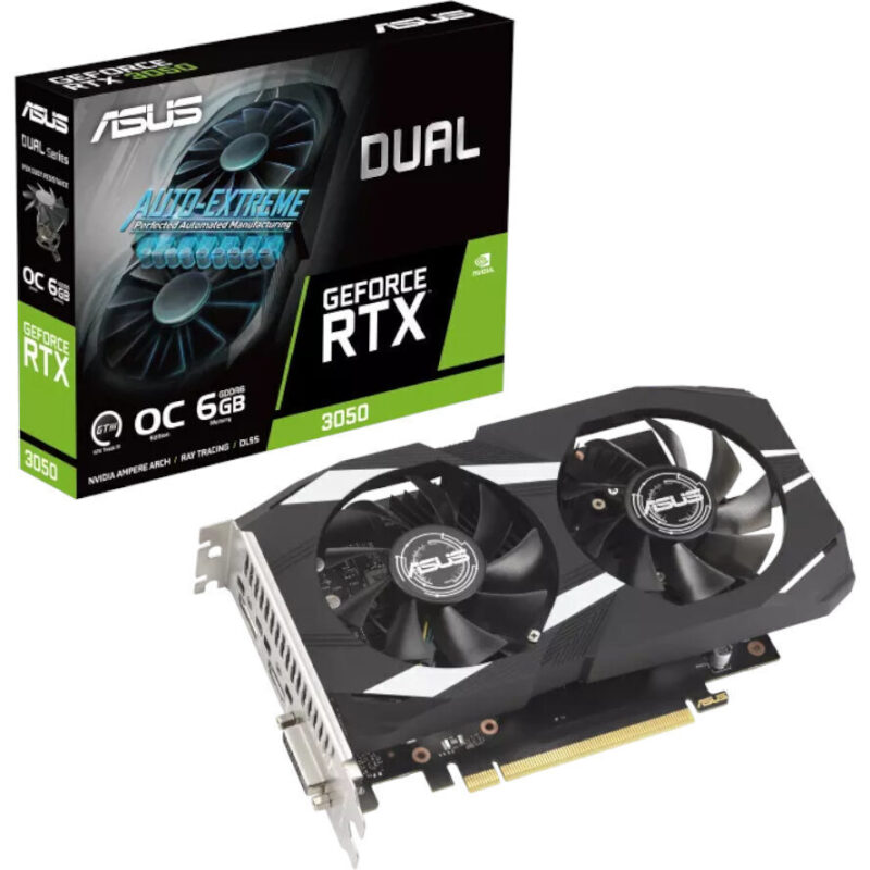 DUAL-RTX3050-O6G_wr_01 ASUS Nvidia GeForce RTX 3050 Dual OC 6G Graphic Card
