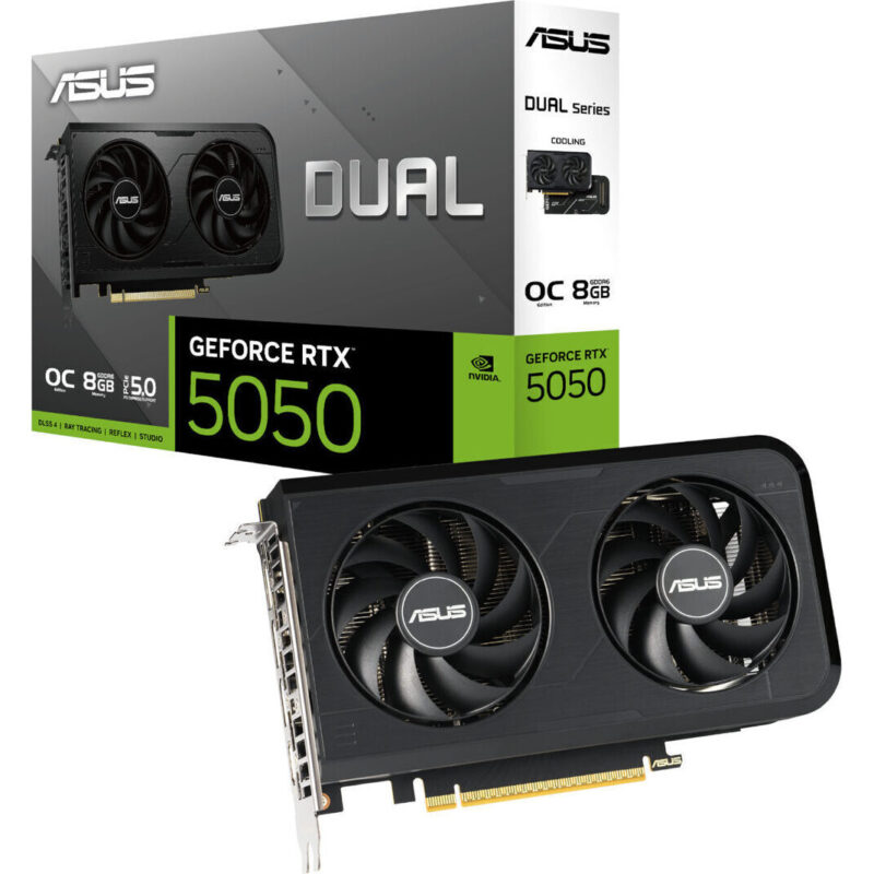 Asus Nvidia GeForce RTX 5050 Dual OC 8GB GDDR6 Graphics Card (DUAL-RTX5050-O8G)