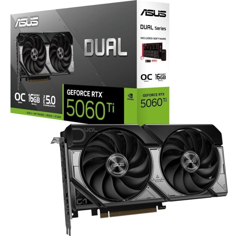 DUAL-RTX5060TI-O16G-WR-01 ASUS Dual GeForce RTX 5060 Ti OC Edition 16GB GDDR7 Graphics Card