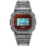 Casio G-Shock Digital Grey Translucent Resin Strap Quartz DW-5600TLS-8 200M Men's Watch