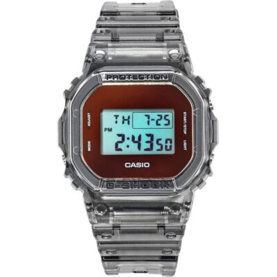 Casio G-Shock Digital Grey Translucent Resin Strap Quartz DW-5600TLS-8 200M Men's Watch