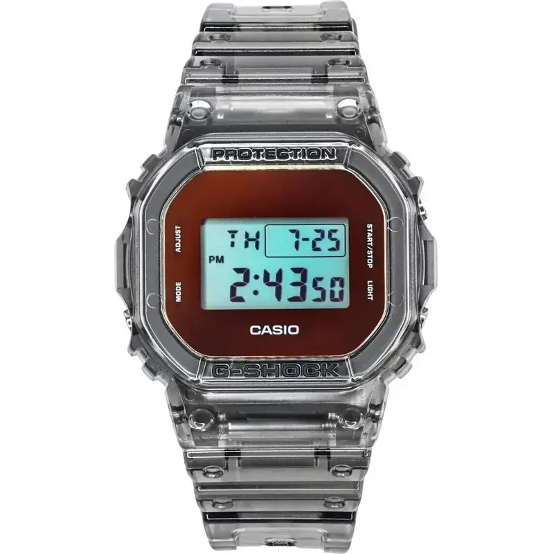Casio G-Shock Digital Grey Translucent Resin Strap Quartz DW-5600TLS-8 200M Men's Watch