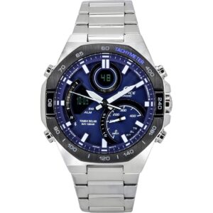 Casio Edifice Analog Digital Mobile Link Blue Dial Tough Solar ECB-950DB-2A 100M Men's Watch
