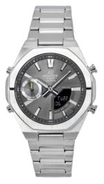 Casio Edifice Analog Digital Smartphone Link Stainless Steel Grey Dial Quartz ECB-S10D-8A 100M Men's Watch