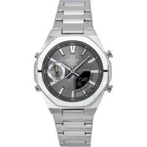 Casio Edifice Analog Digital Smartphone Link Stainless Steel Grey Dial Quartz ECB-S10D-8A 100M Men's Watch