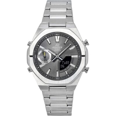 Casio Edifice Analog Digital Smartphone Link Stainless Steel Grey Dial Quartz ECB-S10D-8A 100M Men's Watch
