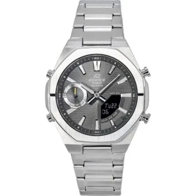 Casio Edifice Analog Digital Smartphone Link Stainless Steel Grey Dial Quartz ECB-S10D-8A 100M Men's Watch
