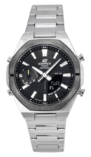 Casio Edifice Analog Digital Smartphone Link Stainless Steel Black Dial Quartz ECB-S10DB-1A 100M Men's Watch