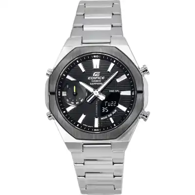 Casio Edifice Analog Digital Smartphone Link Stainless Steel Black Dial Quartz ECB-S10DB-1A 100M Men's Watch