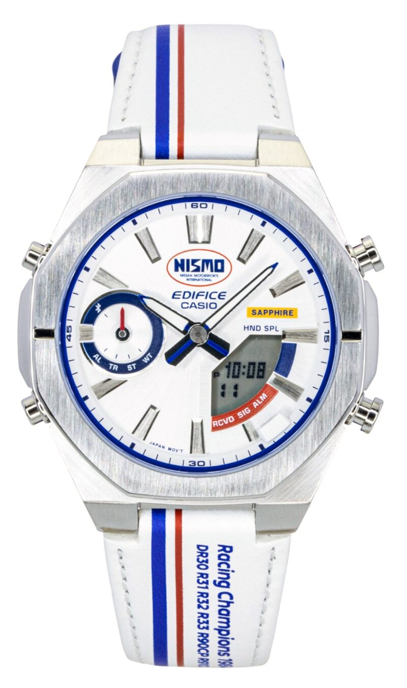 Casio Edifice Analog Digital NISMO Heritage Edition Smartphone Link Silver Dial Quartz ECB-S10NIS-7A 100M Men's Watch