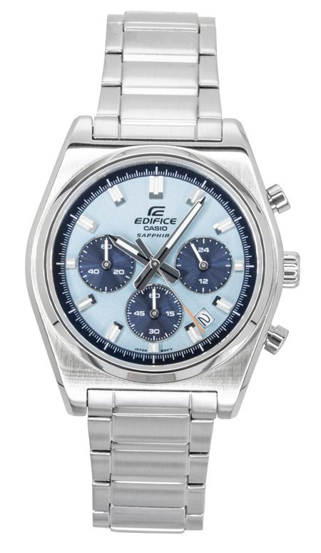 Casio Edifice Analog Standard Chronograph Stainless Steel Blue Dial Quartz EFB-730D-2BV 100M Men’s Watch - EFB-730D-2BV