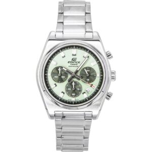 Casio Edifice Analog Standard Chronograph Stainless Steel Green Dial Quartz EFB-730D-3AV 100M Men's Watch
