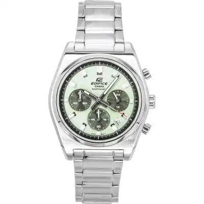 Casio Edifice Analog Standard Chronograph Stainless Steel Green Dial Quartz EFB-730D-3AV 100M Men's Watch