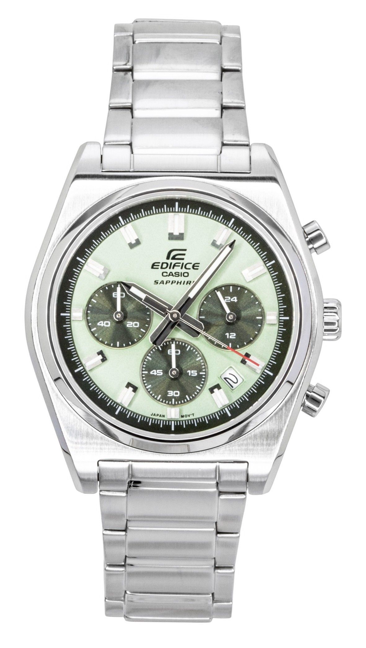 Casio Edifice Analog Standard Chronograph Stainless Steel Green Dial Quartz EFB-730D-3AV 100M Men's Watch