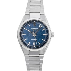 Casio Edifice Analog Stainless Steel Forged Carbon Blue Dial Automatic EFK-100D-2A 100M Men's Watch