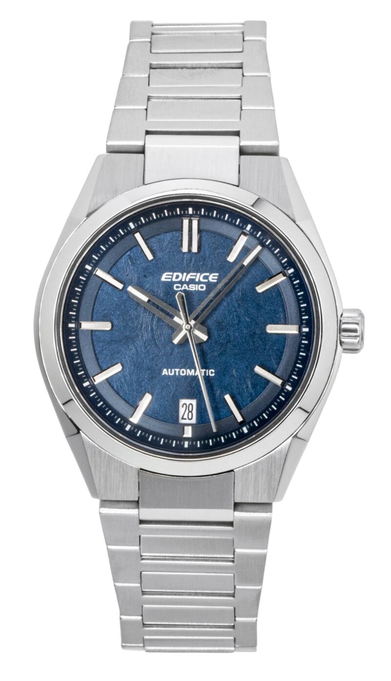 Casio Edifice Analog Stainless Steel Forged Carbon Blue Dial Automatic EFK-100D-2A 100M Men's Watch